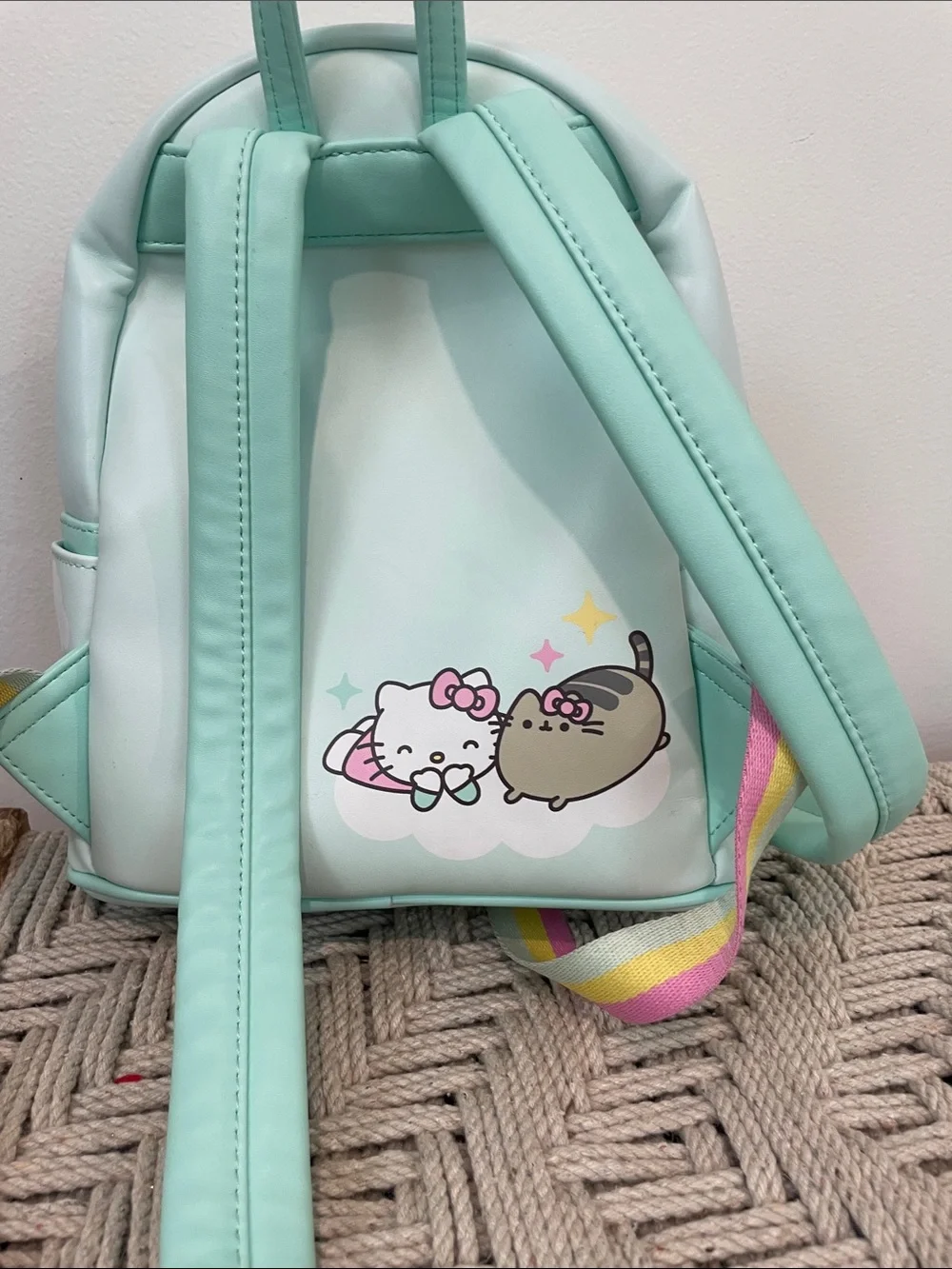 Loungefly Mint Hello Kitty & Pusheen Rainbow Mini Backpack